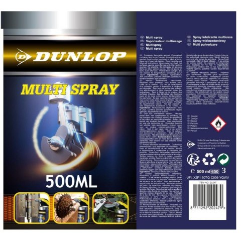 Dunlop - Spray multifunkcyjny / smar / olej penetrujący / środek czyszczący / spray kontaktowy 500 ml
