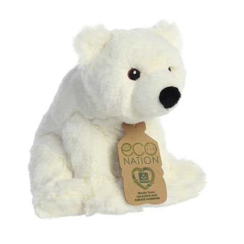 Eco Nation - Pluszowa maskotka / przytulanka Miś Polarny siedzący 19 cm Eco-Friendly