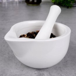 Moździerz z Tłuczkiem do Przypraw Porcelanowy Biały Houseware