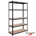 Regał magazynowy 200kg 5 poziomów 205x120x45 cm 1000 kg czarny