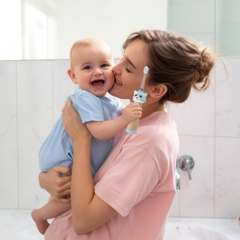 VITAMMY ePUPPY Szczoteczka soniczna do zębów dla dzieci 0-6, dwie końcówki, niebieska