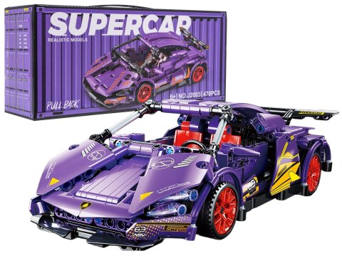 Zestaw Klocków Auto Sportowe Fioletowe 470el.