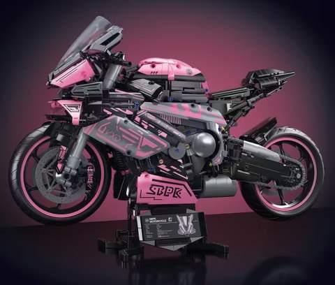 Zestaw Klocków Motocykl Ścigacz Różowy 2066el.