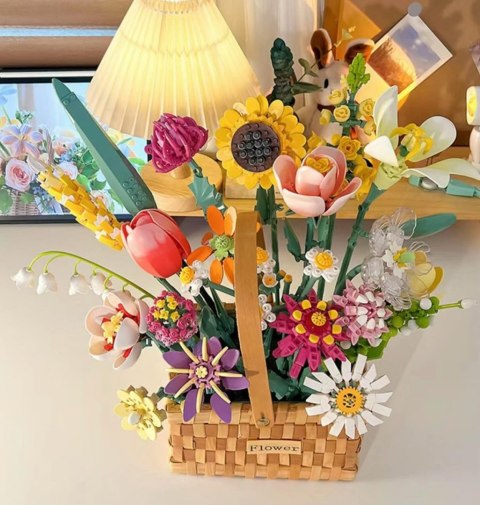 Zestaw Klocków Wiosenny Bukiet w Koszyku 1615el.