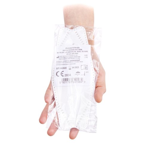 BOLISI Maska, Certyfikowana półmaska filtrująca FFP2 EN1492001 + A12009 BS-9501L