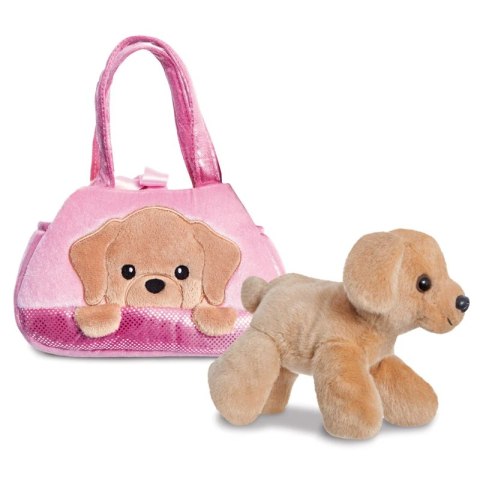 Fancy Pals - Pluszowa maskotka Piesek Labrador PeekaBoo w różowej torbie 20 cm Eco-Friendly