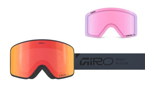 Gogle zimowe GIRO METHOD INDIGO STACKED (Cylindryczne) (Szyba lustrzana kolorowa VIVID-Carl Zeiss EMBER 19-42% S2 + Szyba lustrz