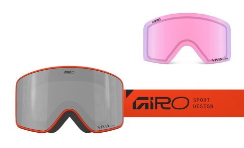 Gogle zimowe GIRO METHOD ORANGE STACKED (Cylindryczne) (Szyba lustrzana kolorowa VIVID-Carl Zeiss ONYX 8-18% S3 + Szyba lustrzan