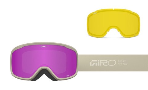 Gogle zimowe damskie GIRO MOXIE STONE STACKED (Cylindryczne) (szyba AMBER PINK 19-42% S2 + YELLOW 80-99% S0) (NEW 2025/2026).