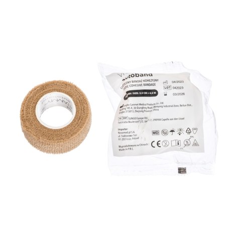 VITAMMY AUTOBAND BEŻOWY 2,5cm x 450cm Elastyczny bandaż kohezyjny samoprzylepny
