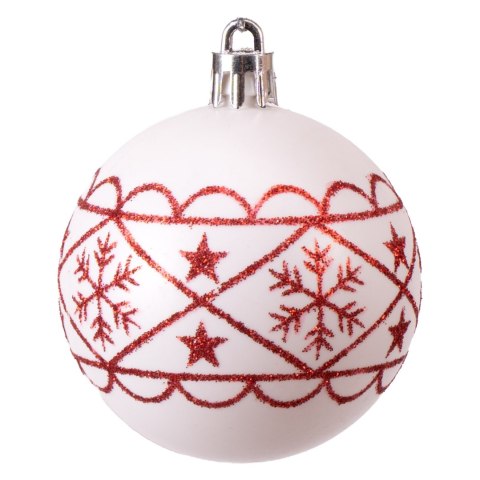 Zestaw bombek na choinkę SAPIN CZERWONO-BIAŁY 30 szt