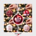 Zestaw bombek na choinkę SAPIN CZERWONO-BIAŁY 30 szt
