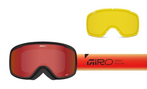Gogle zimowe GIRO ROAM RED/BLACK FADED (OTG) (Cylindryczne) (szyba AMBER SCARLET 19-42% S2 + YELLOW 80-99% S0) (NEW 2025/2026)