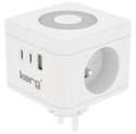 Kostka zasilająca 2-gniazdowa + ładowarka USB-A+USB-C + lampka LED 16A/250V~ KERG Smart biała