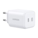 Ładowarka sieciowa UGREEN X526 45W 2xUSB-C GaN (biała)
