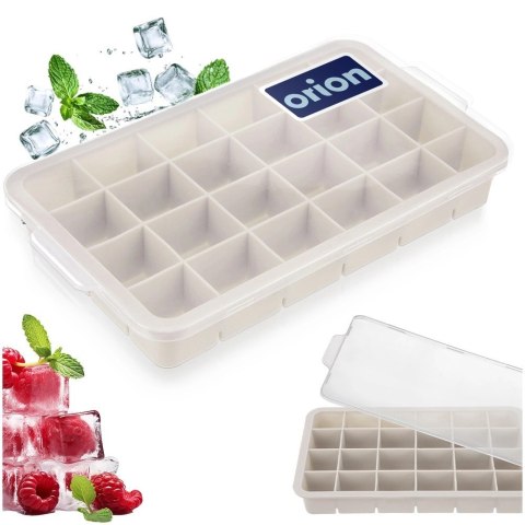 Forma do Kostek Lodu ORION z Pokrywką Silikonowa Beżowa 24 szt.