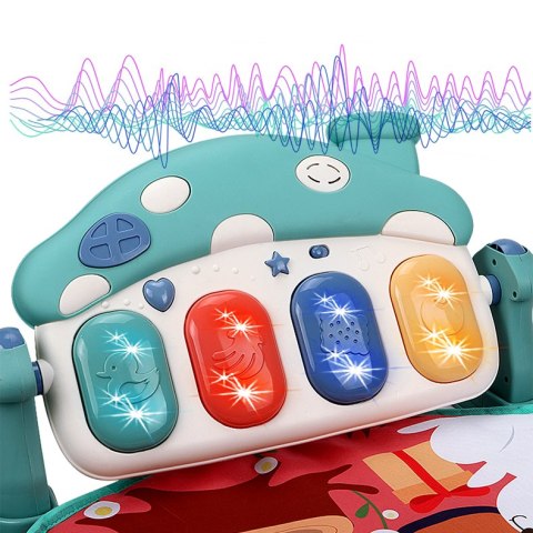 Mata edukacyjna dla niemowląt z pianinem- zielona