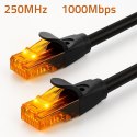 Qoltec Kabel Patchcord UTP | CAT6 | 2 x RJ-45 | High speed 1Gb/s | Pozłacane styki | 30m | czarny