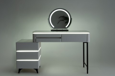 Toaletka kosmetyczna LED Marmurek/ Komplet mebli blat 100 cm Ana - kolor biały