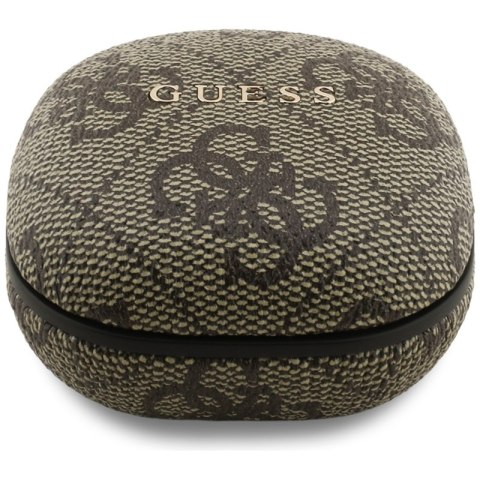 Guess 4G Classic Metal Logo - Słuchawki Bluetooth TWS ENC + etui ładujące (brązowy)