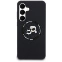 Karl Lagerfeld Silicone Karl & Choupette Heads MagSafe - Etui Samsung Galaxy S25 FE (czarny)