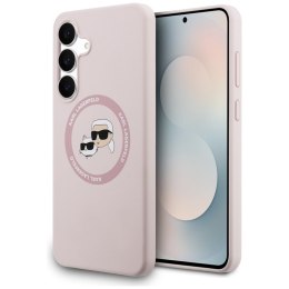 Karl Lagerfeld Silicone Karl & Choupette Heads MagSafe - Etui Samsung Galaxy S25 FE (różowy)