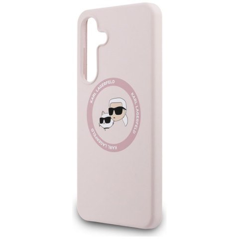 Karl Lagerfeld Silicone Karl & Choupette Heads MagSafe - Etui Samsung Galaxy S25 FE (różowy)