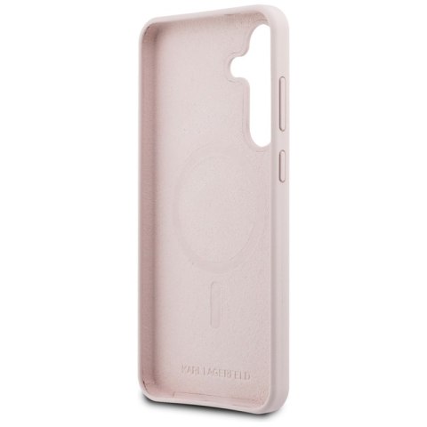 Karl Lagerfeld Silicone Karl & Choupette Heads MagSafe - Etui Samsung Galaxy S25 FE (różowy)