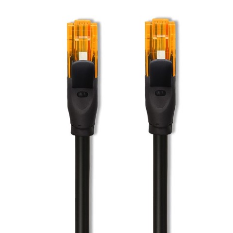 Qoltec Kabel Patchcord UTP | CAT6 | 2 x RJ-45 | High speed 1Gb/s | Pozłacane styki | 15m | czarny