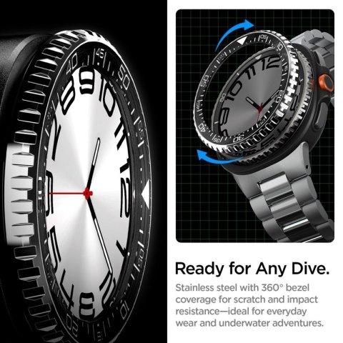 Spigen Bezel Tune Pro Diver - Obudowa / Pierścień ochronny do Samsung Galaxy Watch 8 Classic 46 mm (Silver)