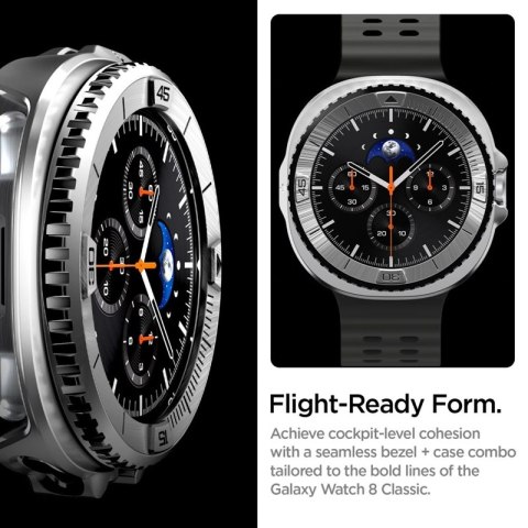 Spigen Bezel Tune Pro Pilot - Obudowa / Pierścień ochronny do Samsung Galaxy Watch 8 Classic 46 mm (Silver)