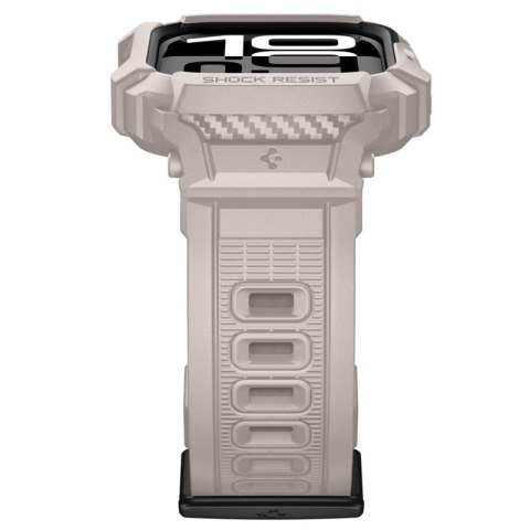 Spigen Rugged Armor Pro V2 - Pasek z obudową do Apple Watch 10 / 11 42 mm (Dune Beige)