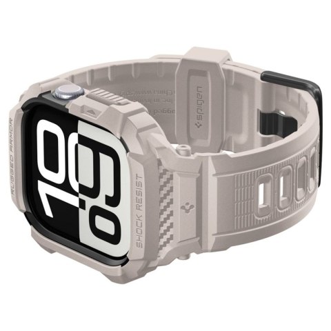 Spigen Rugged Armor Pro V2 - Pasek z obudową do Apple Watch 10 / 11 42 mm (Dune Beige)