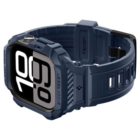 Spigen Rugged Armor Pro V2 - Pasek z obudową do Apple Watch 10 / 11 42 mm (Navy Blue)