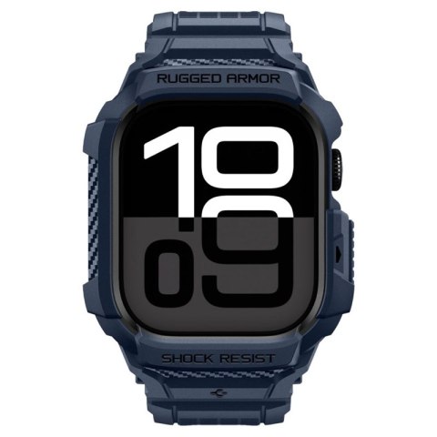 Spigen Rugged Armor Pro V2 - Pasek z obudową do Apple Watch 10 / 11 42 mm (Navy Blue)