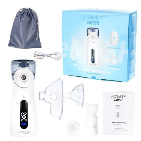 VITAMMY eMESH Inhalator siateczkowy, maska dla dzieci i dorosłych, wyświetlacz