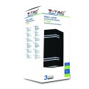 Kinkiet ogrodowy V-TAC kwadrat czarny GU10 góra dół IP44 VT-7662 3 lata gwarancji