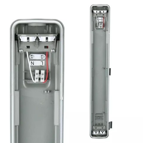 Oprawa hermetyczna LED V-TAC PC/PC 120cm (2 x 18W) (tuby LED w zestawie) VT-12023 6400K 3400lm