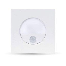 Oprawa schodowa 3W LED V-TAC biała czujnik ruchu 230V VT-8035 4000K 100lm