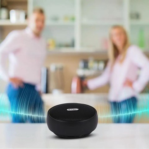 Przenośny głośnik bluetooth micro USB wysokiej jakości przewód 800mAh czarny V-TAC VT-6211