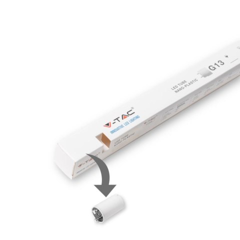 Tuba świetlówka LED T8 V-TAC 18W 120cm z starterem VT-1277 3000K 1700lm 3 lata gwarancji