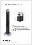 Wentylator wieżowy V-TAC z wyświetlaczem temperatury i pilotem 55W 120cm czarny VT-5546