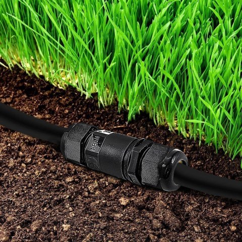 Złączka mufa hermetyczna 2x3Pin czarna 0.5-1.5mm2 średnica przewodu 5-9mm IP68 V-TAC VT-868