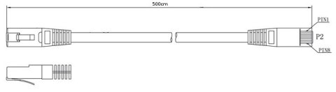 PATCHCORD KAT5E FTP 5M SZARY