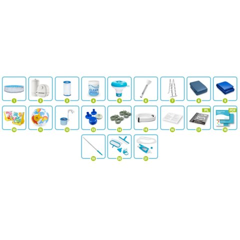 Basen ogrodowy stelażowy 488 x 122 cm 21w1 INTEX 26746