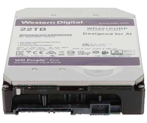 DYSK DO REJESTRATORA HDD-WD221PURP 22TB 24/7 WESTERN DIGITAL