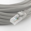 Qoltec Kabel Patchcord sieciowy skrętka UTP| Miedziany Cu |CAT6 | High speed 1Gb/s | LAN | 100m | szary