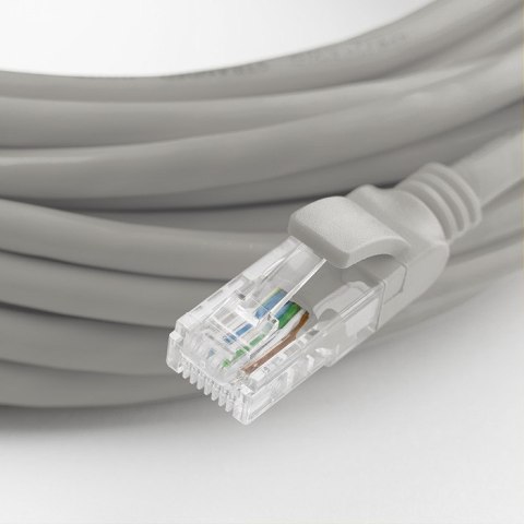Qoltec Kabel Patchcord sieciowy skrętka UTP| Miedziany Cu |CAT6 | High speed 1Gb/s | LAN | 100m | szary