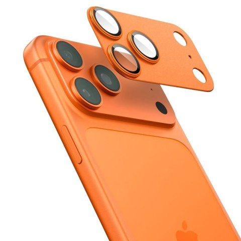 Spigen Optik Pro XL Glas.TR EZ Fit - Szkło ochronne na obiektyw iPhone 17 Pro Max (Orange)