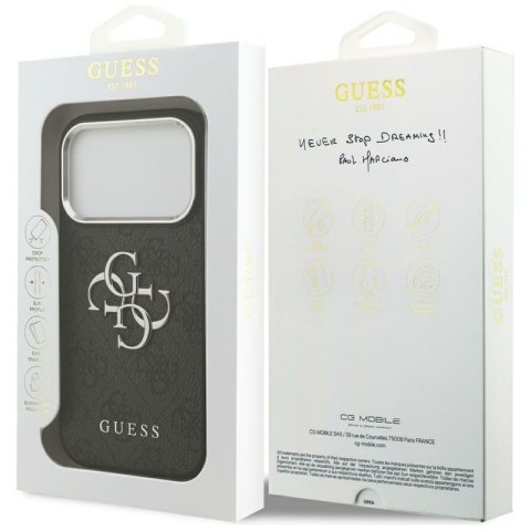 Guess 4G Big 4G Classic Logo - Etui iPhone 17 Pro Max (czarny / srebrny)
